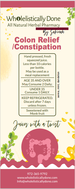 Colon Relief/Constipation Juice